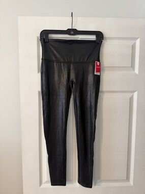 SPANX Faux Leather High-Waist Leggings - Black size LP brand new inseam 25”